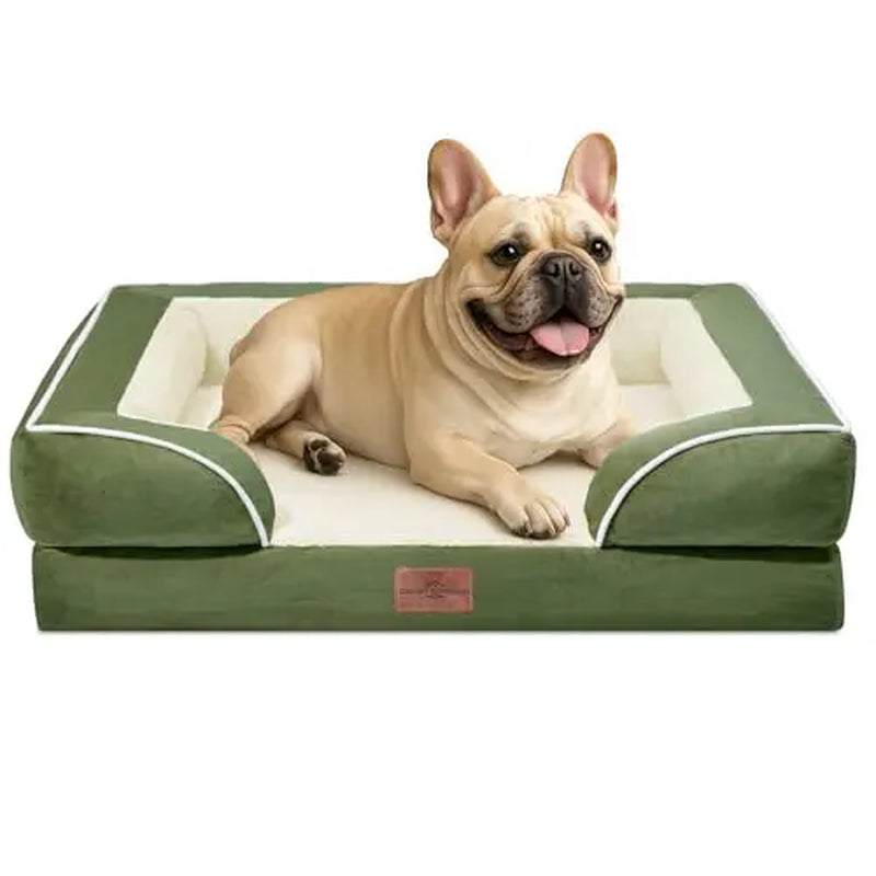 Medium Dog Beds Waterproof Orthopedic Foam Dog Beds for Medium Dogs Sofa Comfy Pet Bed with Washable Removable Cover & Non-Slip Bottom