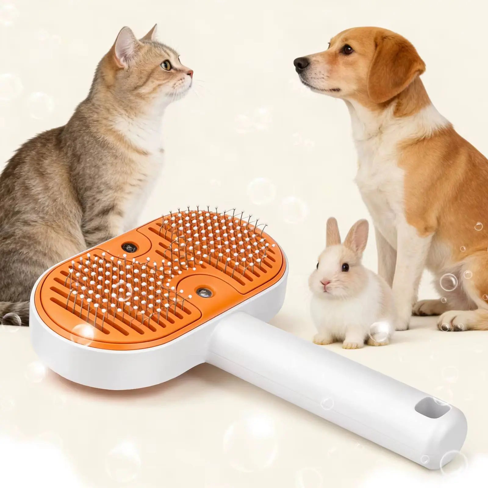 3-In-1 Steam Pet Grooming Brush - Self-Cleaning Spray Comb, De-Shedding & Fur Removal Tool for Cats & Dogs, De-Shedding Brushes, Fur Removal Brushes