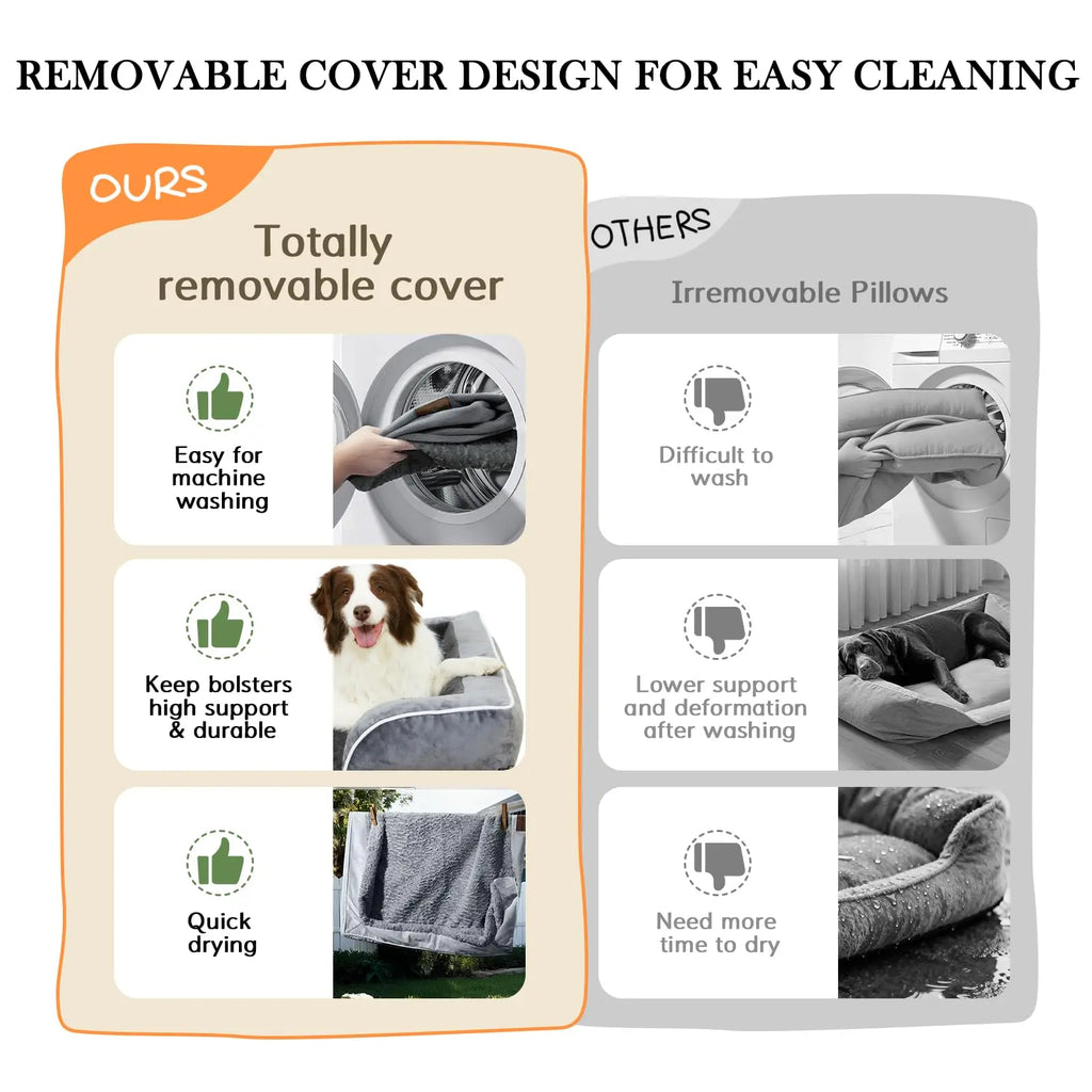 Medium Dog Beds Waterproof Orthopedic Foam Dog Beds for Medium Dogs Sofa Comfy Pet Bed with Washable Removable Cover & Non-Slip Bottom
