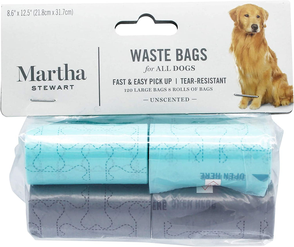 for Pets Pet Poop Waste Bags | 120 Large Unscented Doggie Bags for a Quick Cleanup | Tear-Resistant Dog Waste Bags, 8 Rolls, FF10388