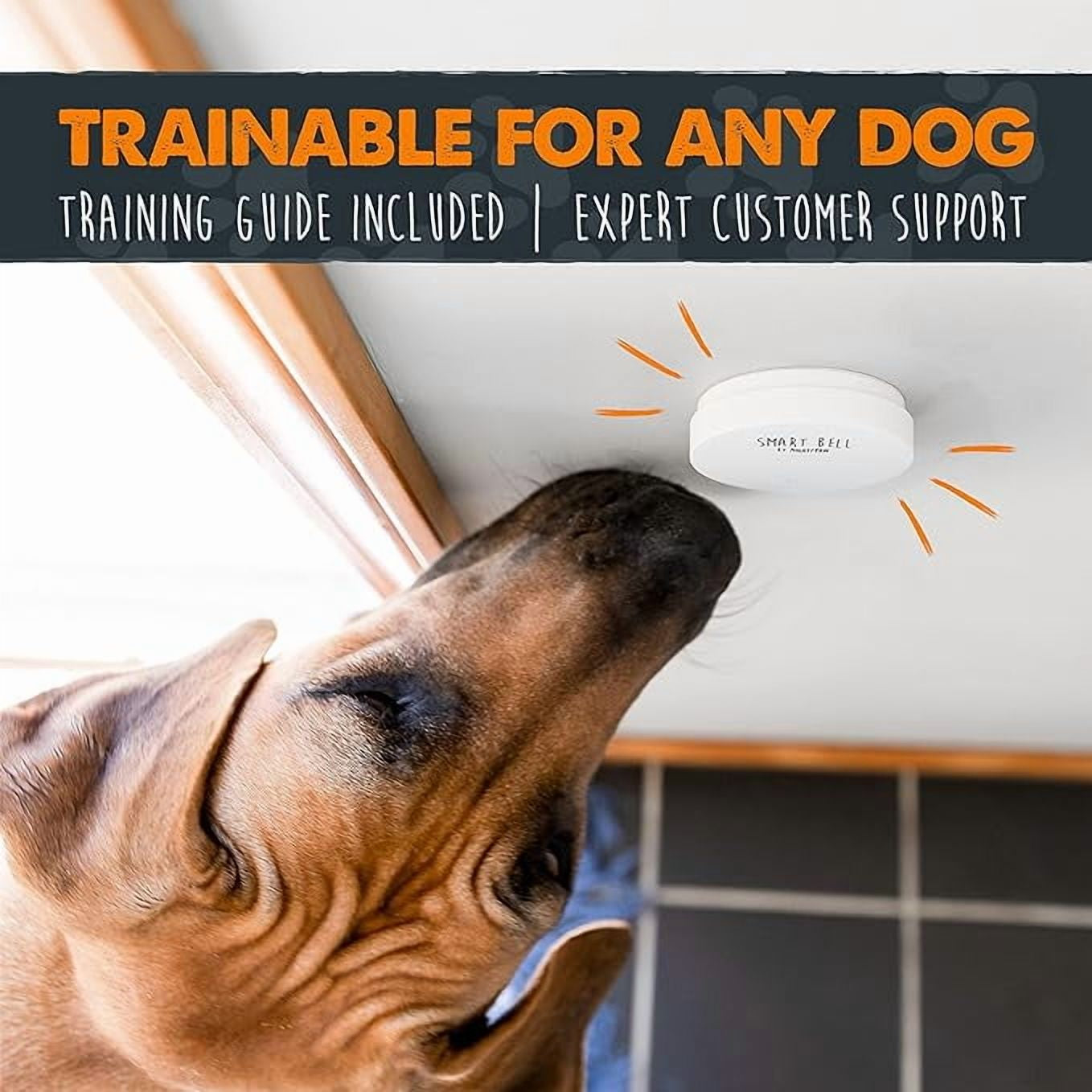 Smart Dog Bells Potty Training 2.0, Doorbell for Dogs, Press Button Door Dog Training Bells, 3M Adhesive Strip, 2 Activators, 4 Volumes and 38 Unique Tones.