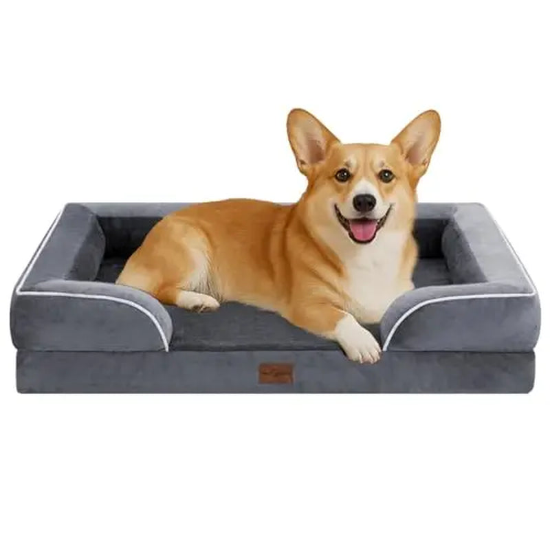 Medium Dog Beds Waterproof Orthopedic Foam Dog Beds for Medium Dogs Sofa Comfy Pet Bed with Washable Removable Cover & Non-Slip Bottom