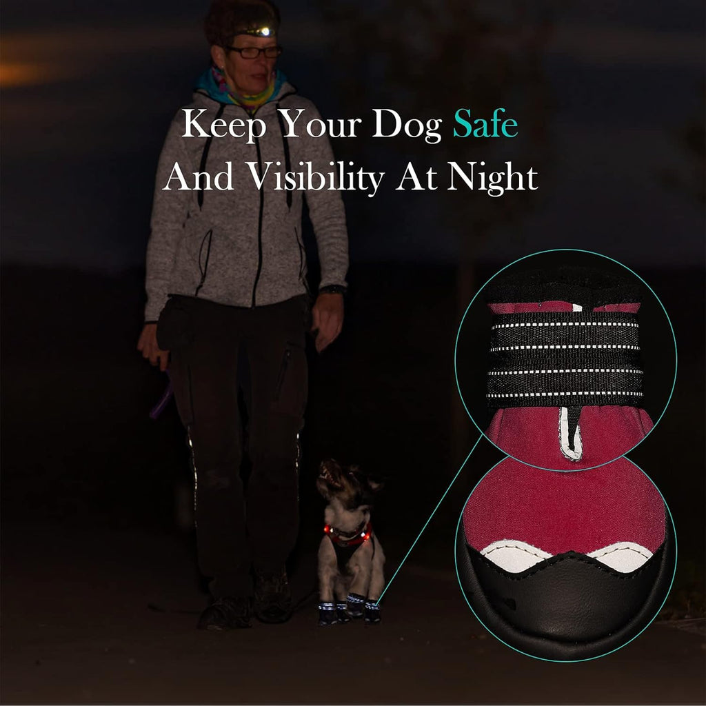 Dog Shoes for Large Dogs, Waterproof Dog Boots for Winter Snow, Summer Hot Pavement, Dog Booties & Paw Protectors Size 8