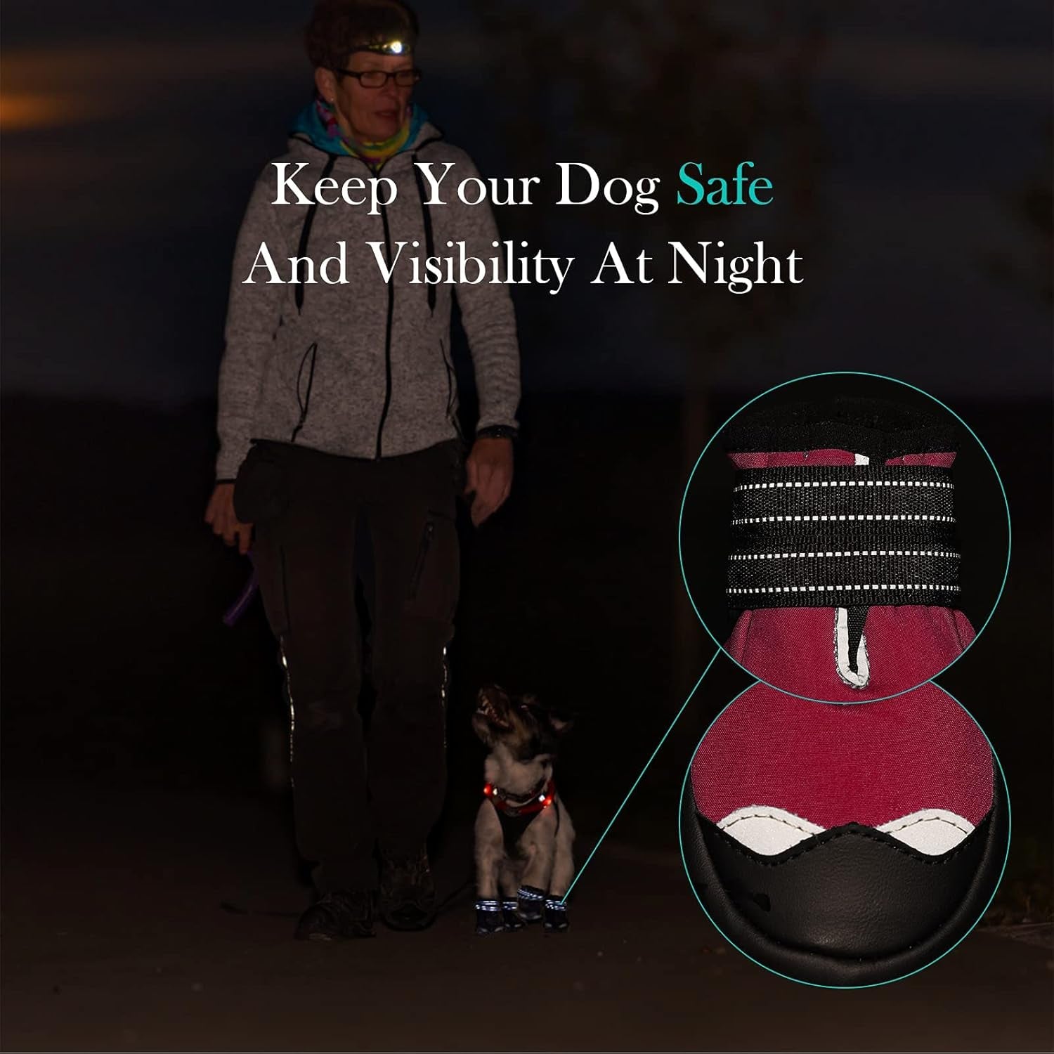 Dog Shoes for Large Dogs, Waterproof Dog Boots for Winter Snow, Summer Hot Pavement, Dog Booties & Paw Protectors Size 8